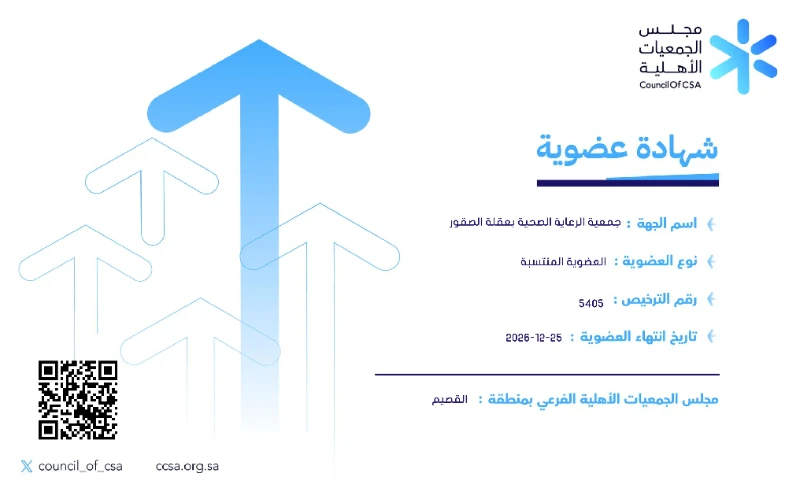 شهادة عضوية مجلس الجمعيات الأهلية